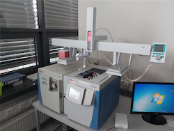 Gas chromatograph with tandem mass spectrometer GC-MS/MS 1